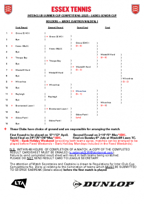 2025 Summer Ladies Senior Cup