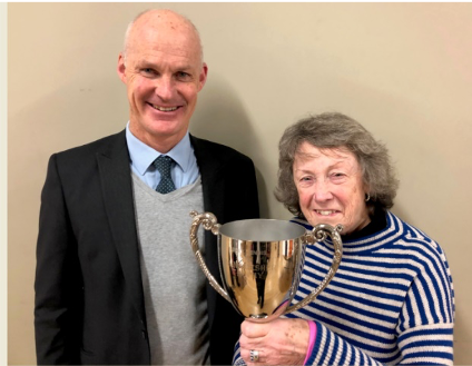 Volunteer Lesley Pitt awarded the John Chesher Trophy