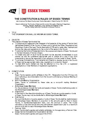 Essex Tennis Constitution and Rules Nov 20