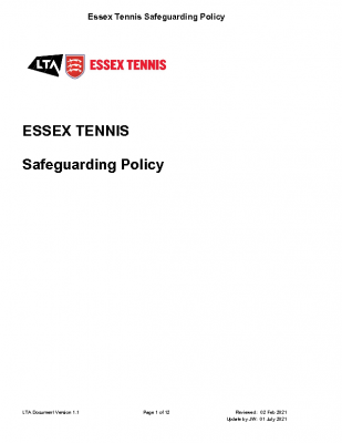 ESSEX TENNIS SAFEGUARDING POLICY JULY 21