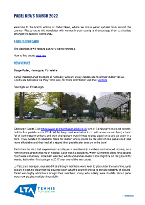 Padel Newsletter – March 2022