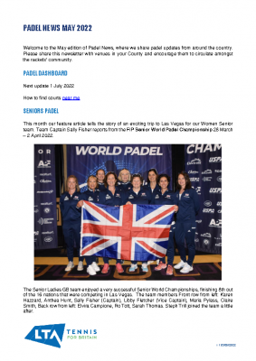 Padel Newsletter – May 2022