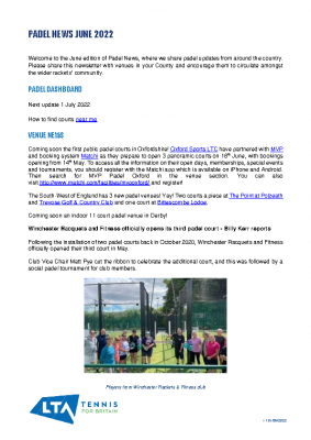 Padel Newsletter – June 2022
