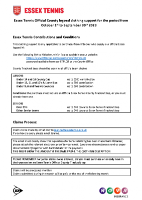 Essex Kit Allowances Sept 2022 v1.1
