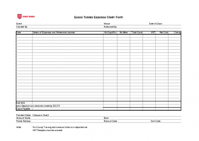 General Expense Claim form